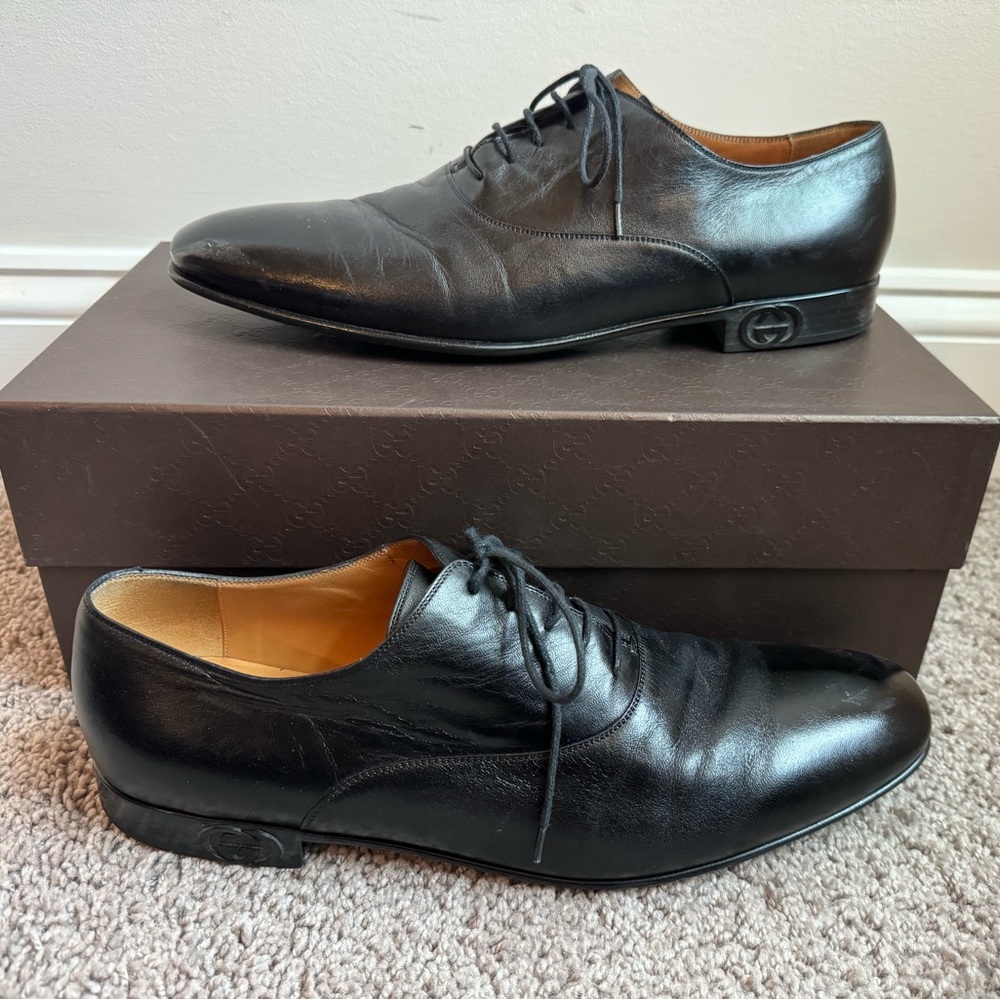 Men’s Gucci Nappa Moorea Black Lace Up Size 10